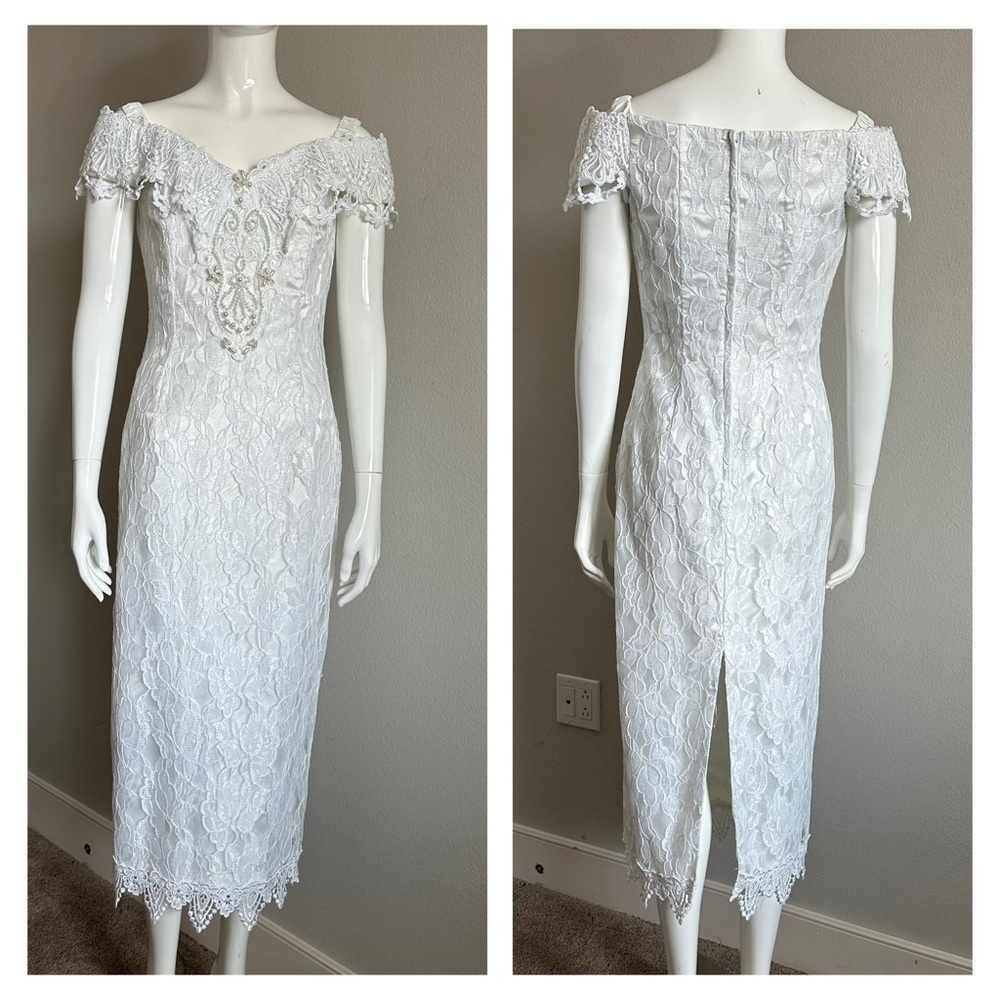 Scott McClintock vintage 80’s 90’s women’s petite lace dress